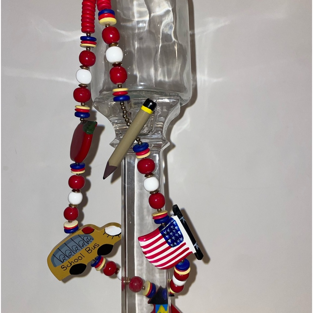 Wood School theme necklace